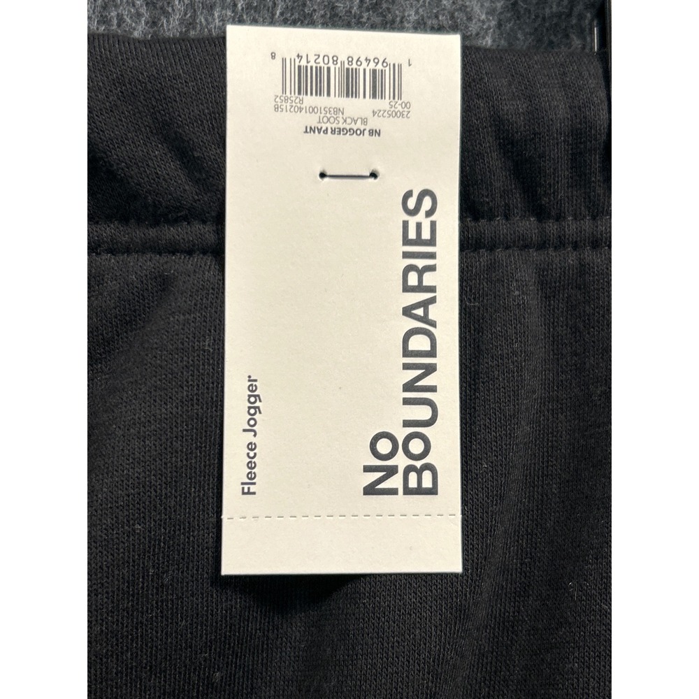 No Boundaries Fleece Joggers Mens 3XL Black New Drawstring Elastic Cuff Pants - Picture 3 of 9